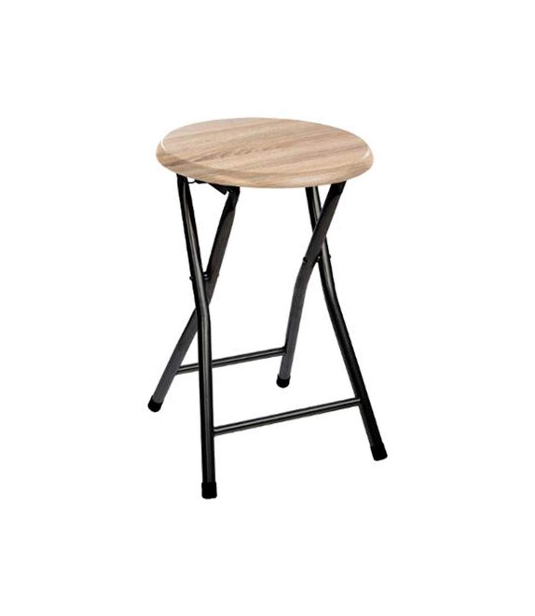 Tabouret Pliant Utilitaire 46cm Noir & Naturel