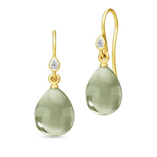 Julie Sandlau Prima Ballerina Øreringe, Gold/Olive