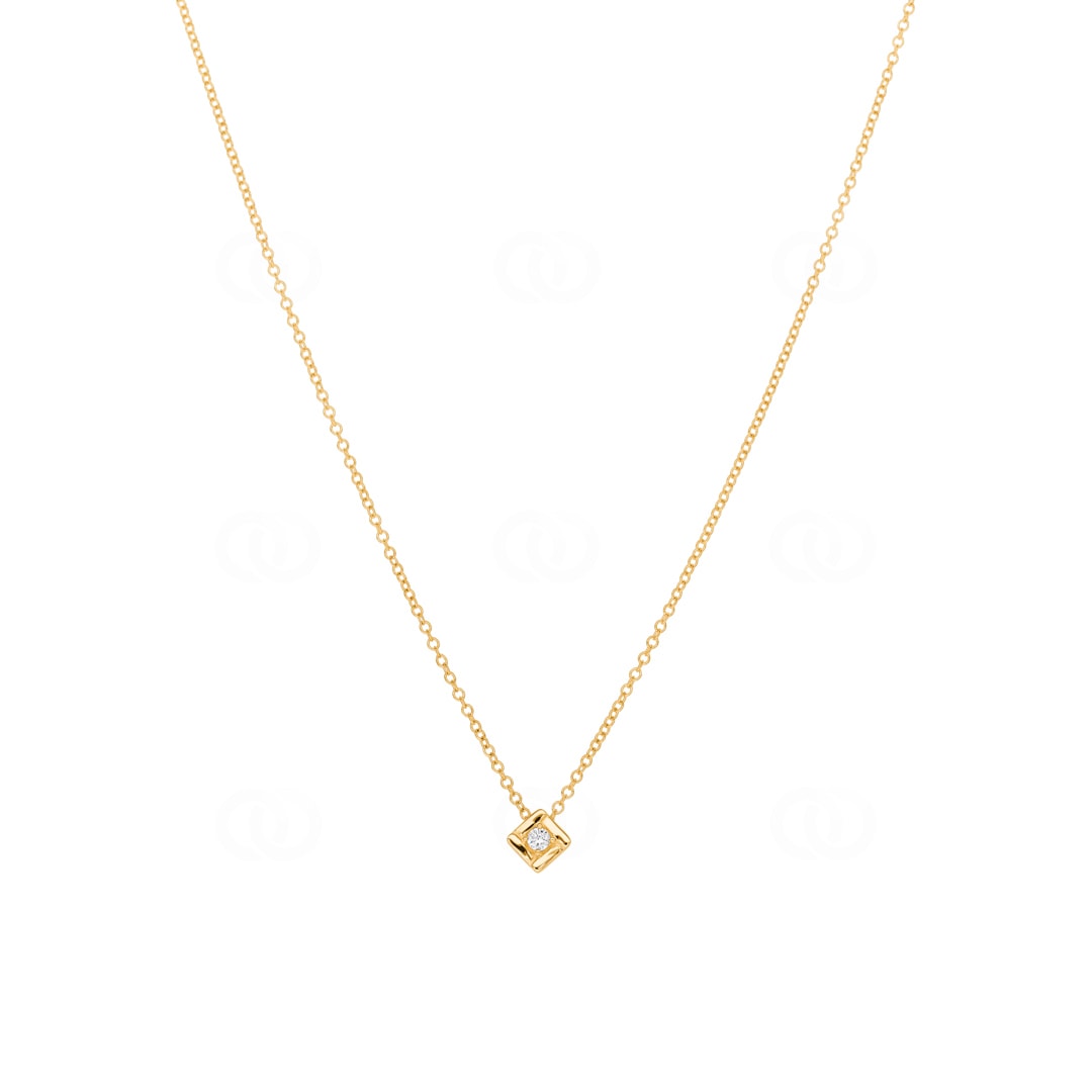 Collier mit Anhänger 750/18 K Gelbgold mit Diamant 0.04ct H/Si