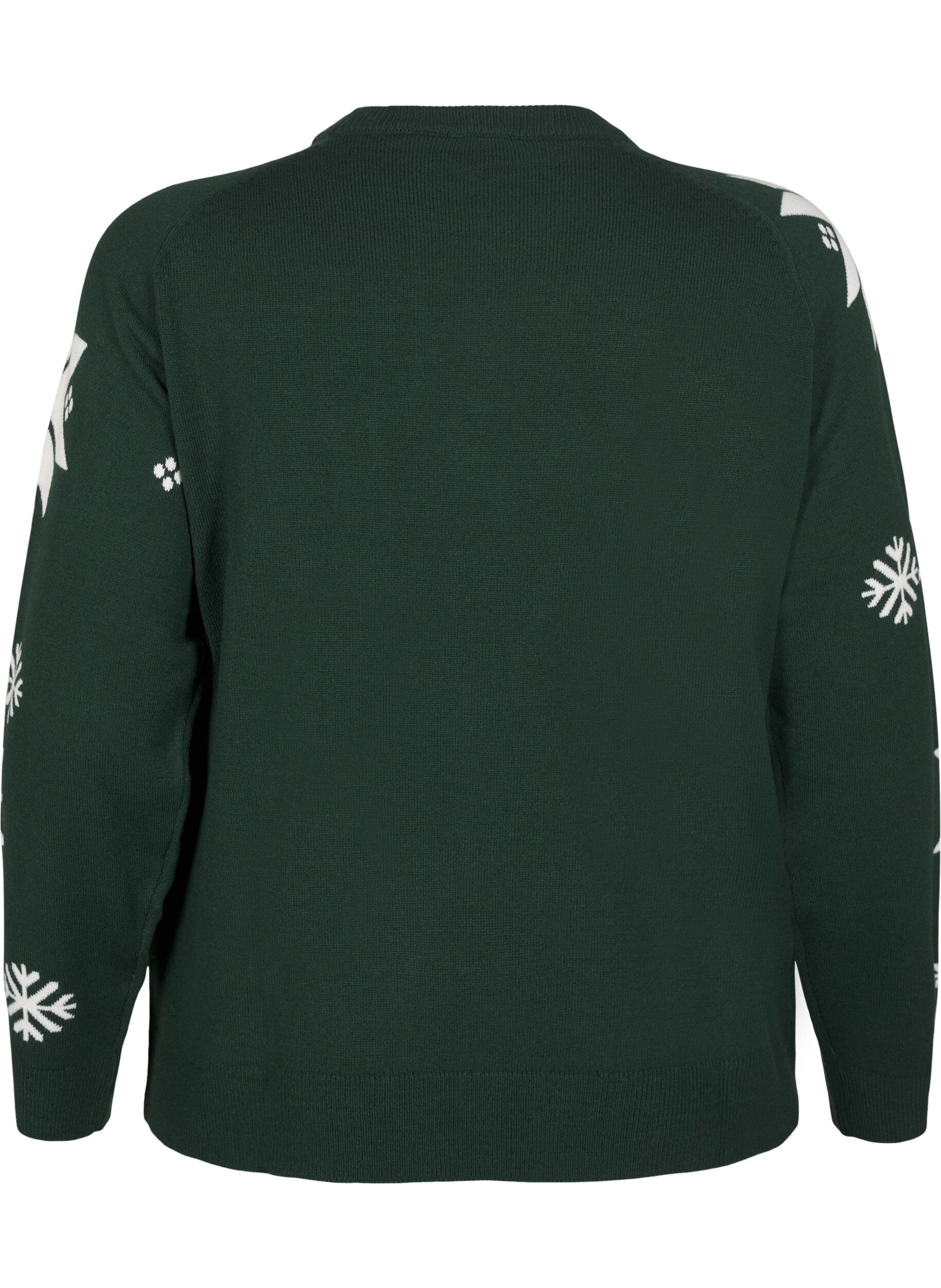 Strikbluse med snefnug