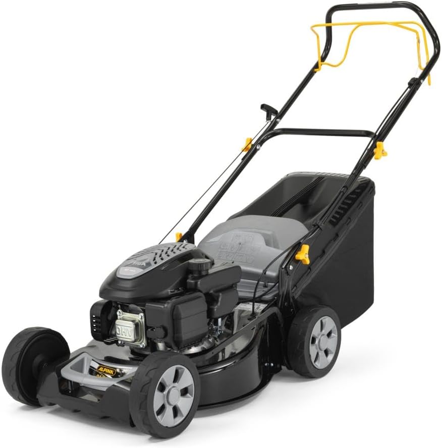 Alpina Rasenmäher Benzin AL5 46 SA, Radantrieb, 60L Korb, 46cm Schnitt, bis zu 1200m²