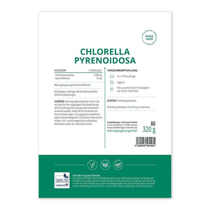 Chlorella Pyrenoidosa Presslinge, 1280 St