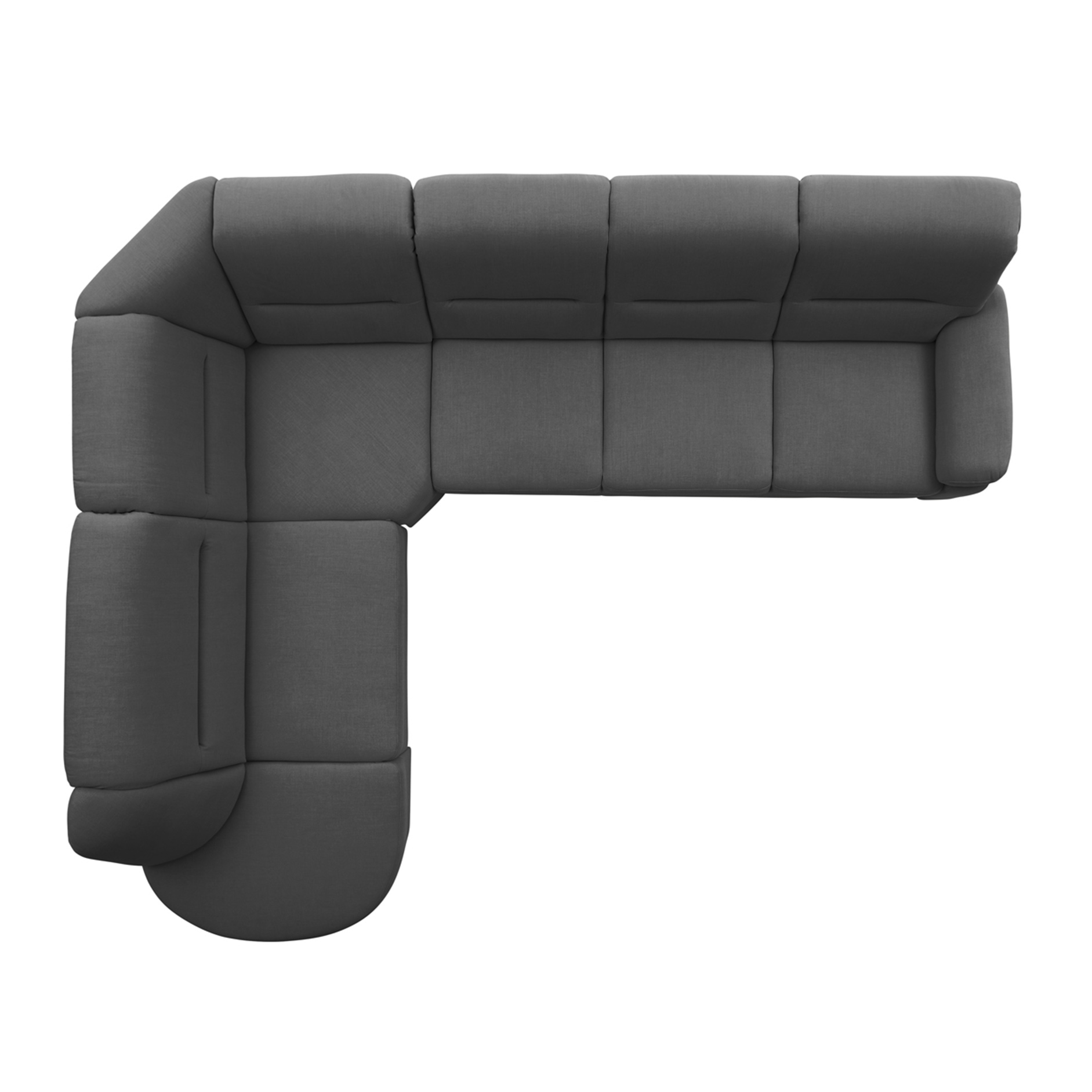 polsterpower Ecksofa - Miro grau - Basismodell - Ottomane links