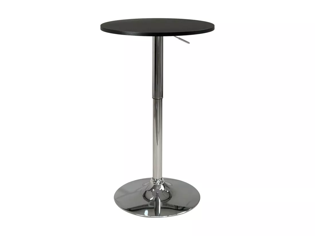 Table de Bar Haute Ø60 cm – Mange-Debout hauteur réglable et Pivotant SETI (Noir)