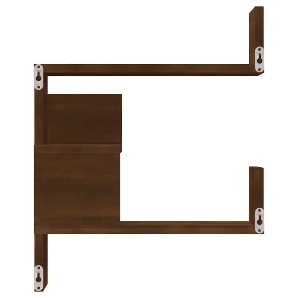 vidaXL - Wandhoekschap - Bruin - Bewerkt hout