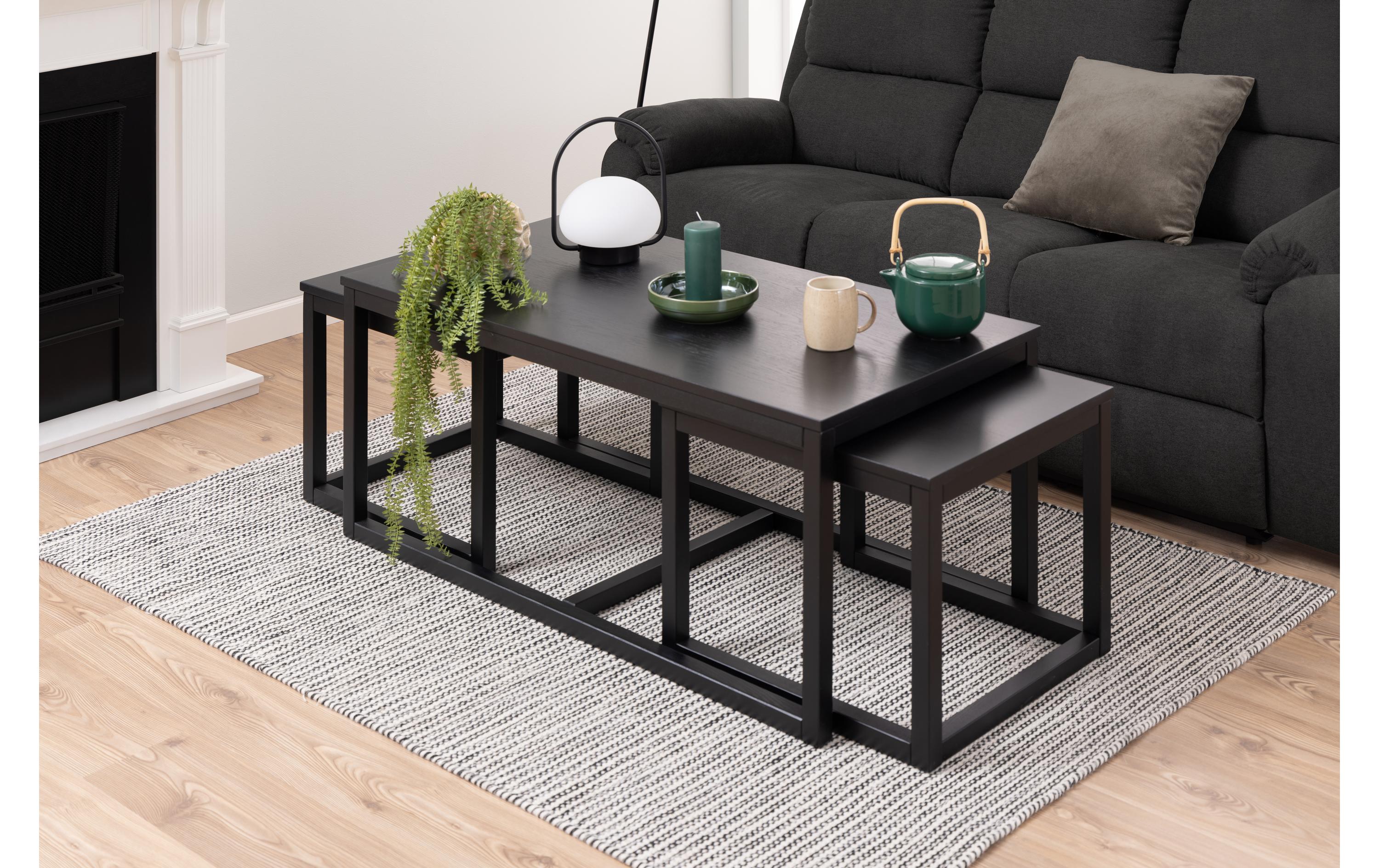 Couchtisch Cornus 3-er Set, Schwarz<br>Sofatisch-Set