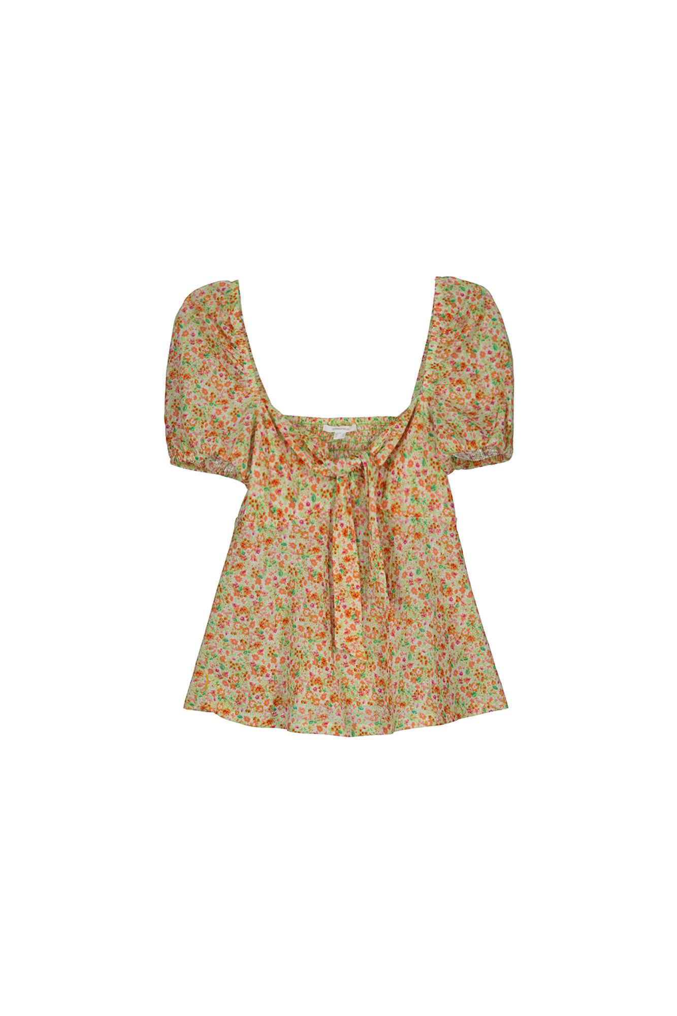 Blusa estampada com decote nó - Estampa verde