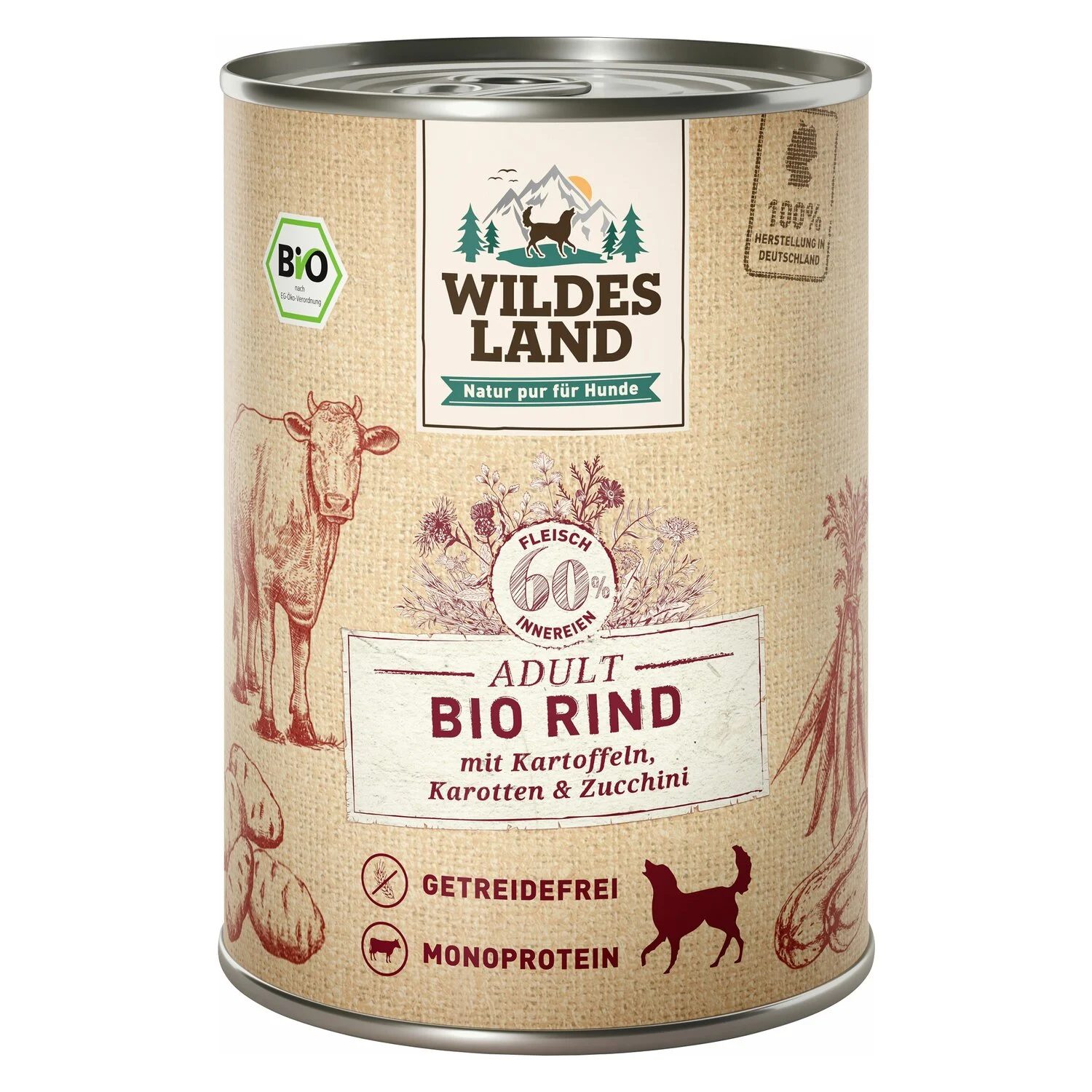 WILDES LAND Nassfutter Bio Adult - Rind