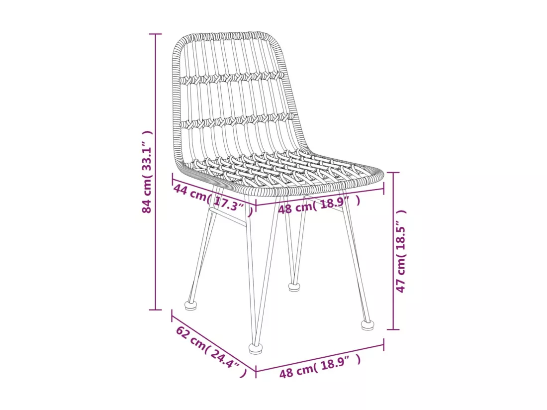 Ensemble à manger de jardin 7 pcs Noir Résine tressée