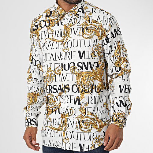 Chemise Manches Longues Print Logo Couture 73GAL2R0 Blanc Renaissance