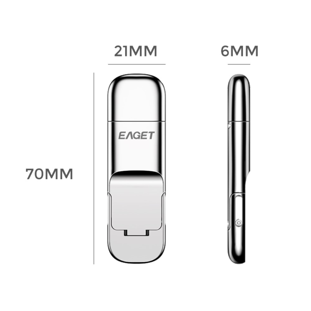 (128GB) USB C / USB 3.1 Speicher Stick Flash Drive mit Verschlüsselung und Backup Funktion (Übertragungsrate 1GB/2s)  - Silber