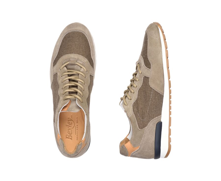 Sneakers homme Velours Taupe - CANBERRA