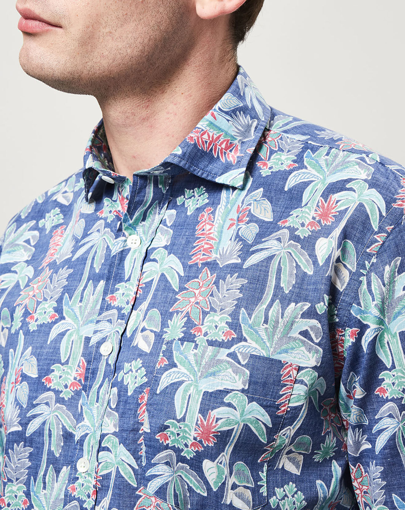 Hartford Chemise regular Paul imprimé tropical bleu/multicolore
