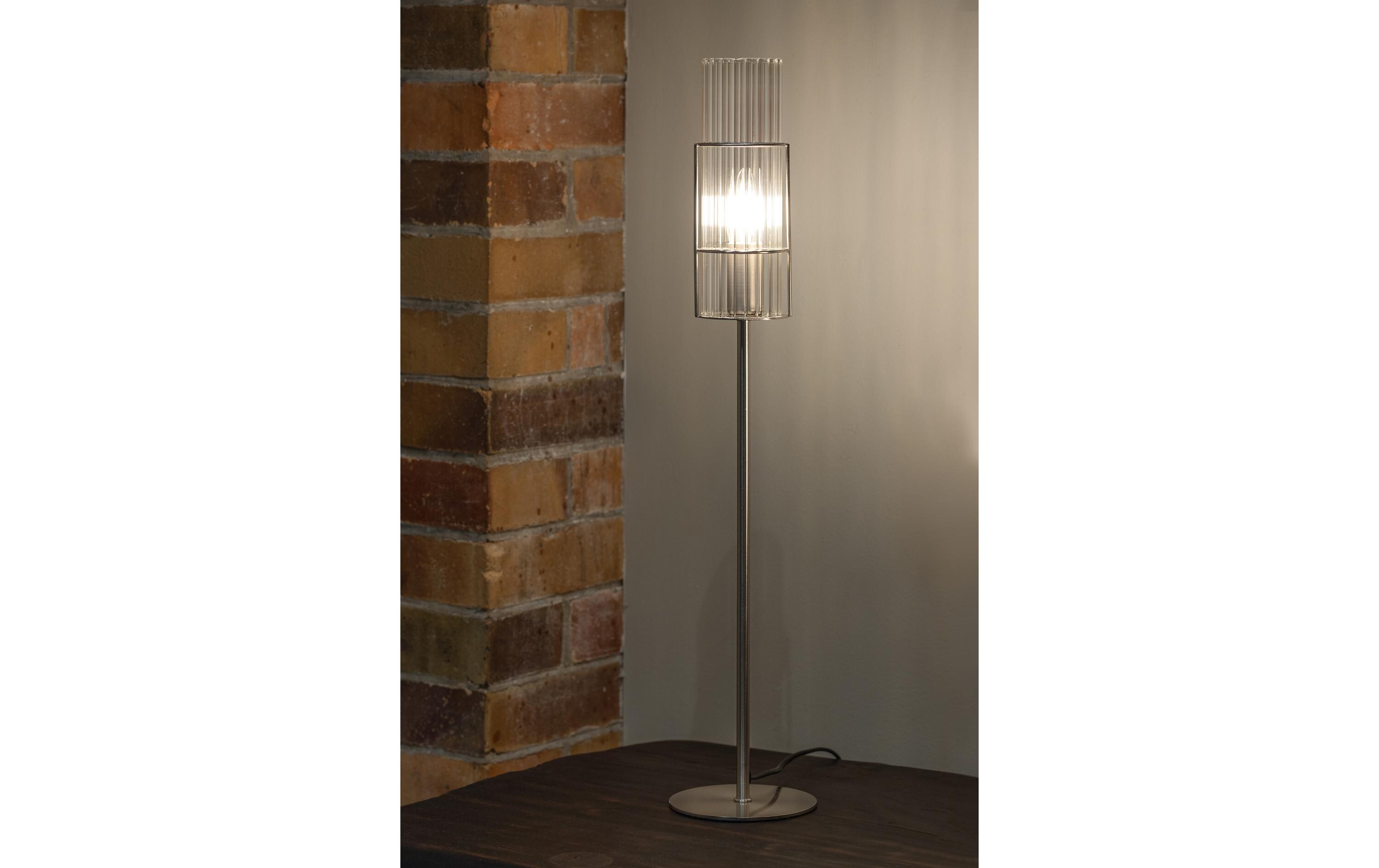 Tischleuchte Tubo 1L, E14, 65 cm, NickelWohnraumleuchte