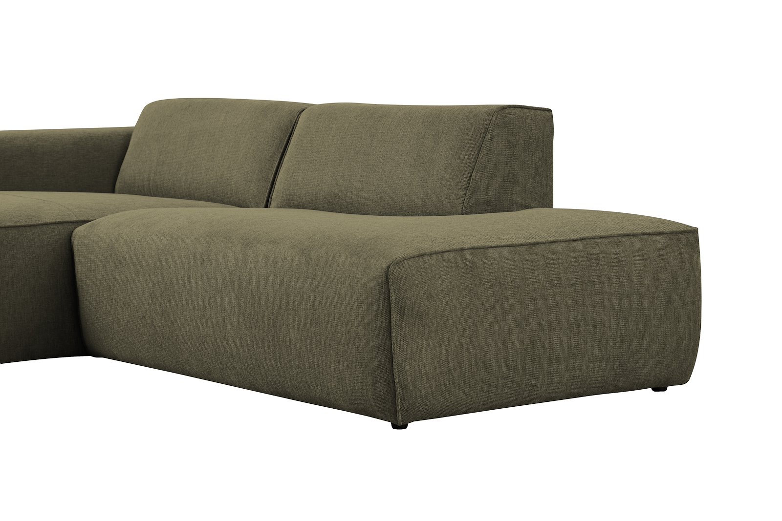 Enjoy sofa Sjeselong venstre, 1,5-seter og åpen ende høyre. Tekstil Brego 77 grønn
