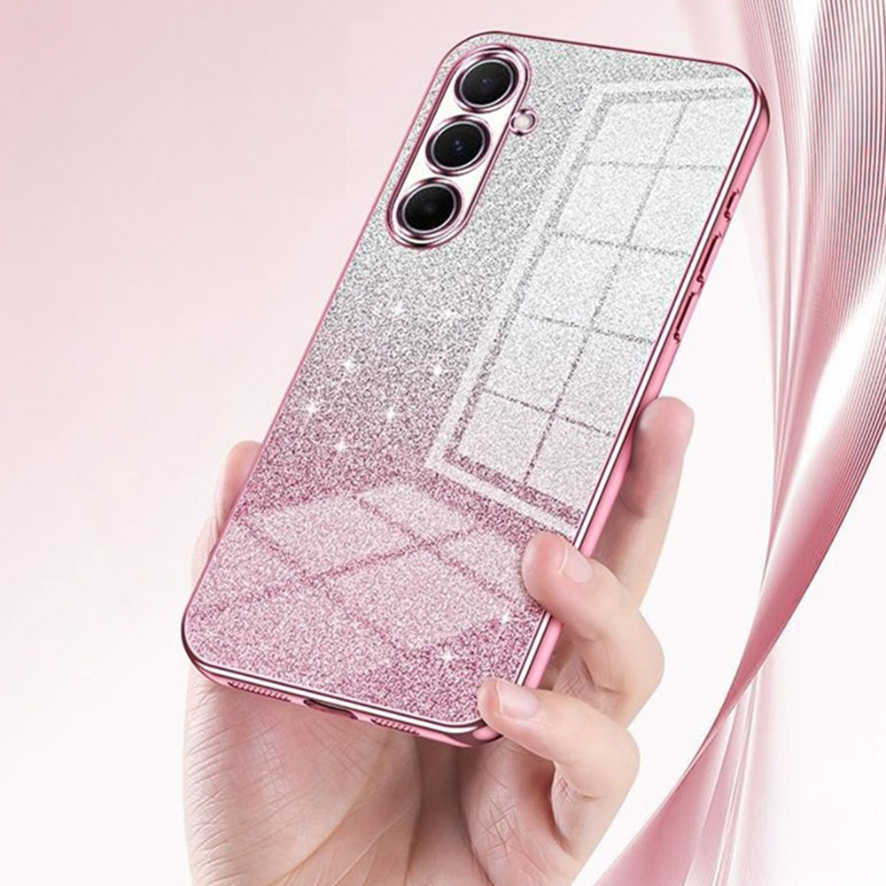 Samsung Galaxy A56 Gummi Case Schutzhülle im Glitzer Design - Silber