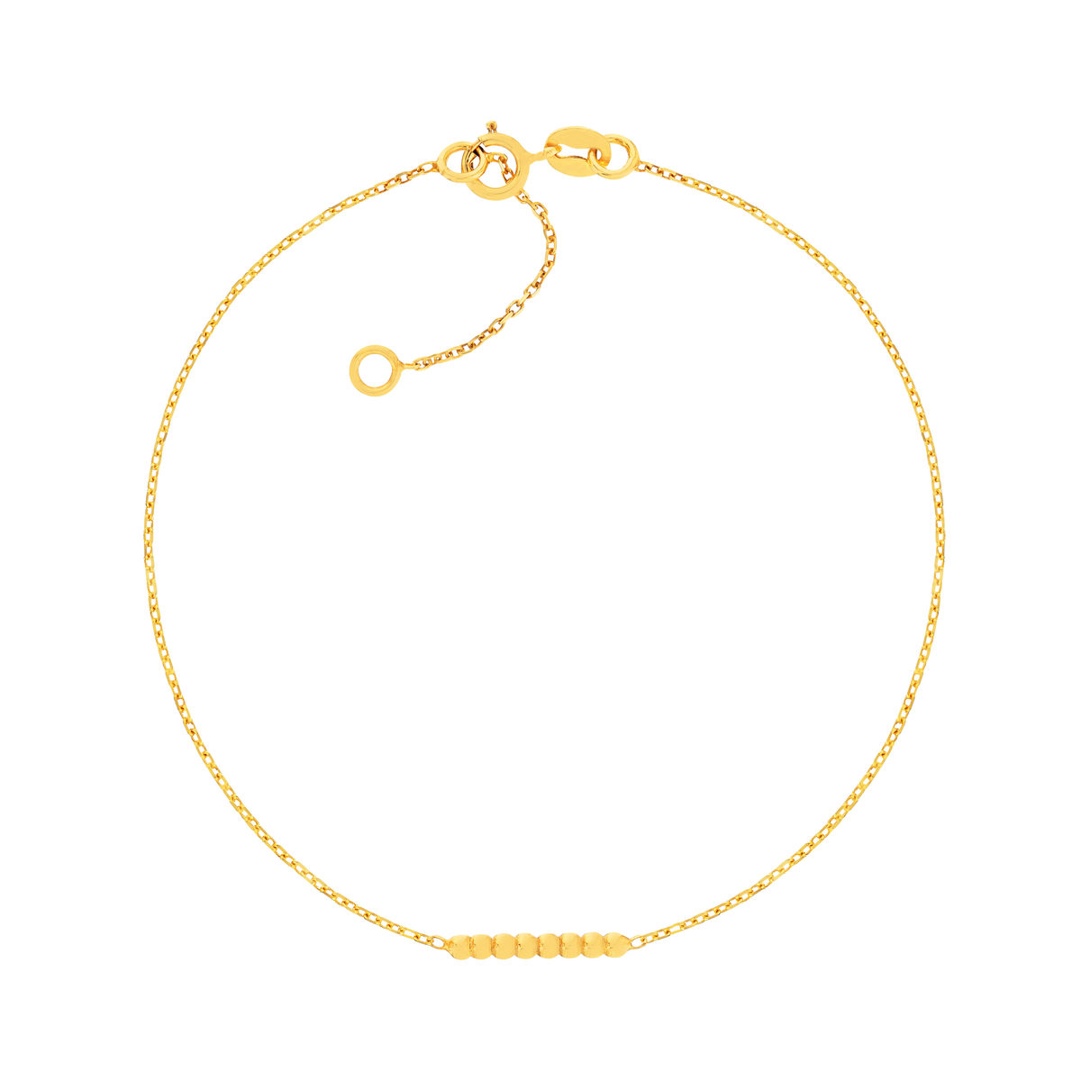 Bracelet or 375 jaune. Motif boules 18.5 cm