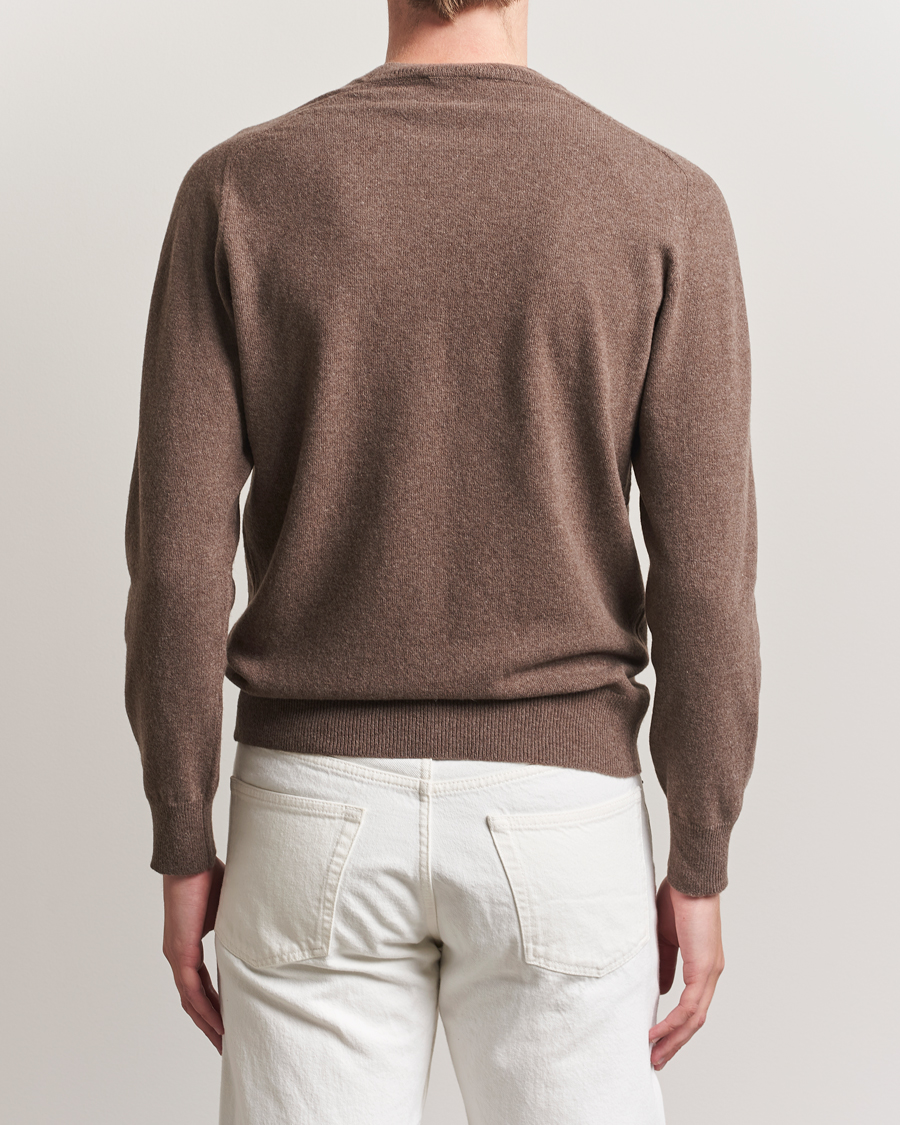 Altea Wool/Cashmere Crew Neck Pullover Brown