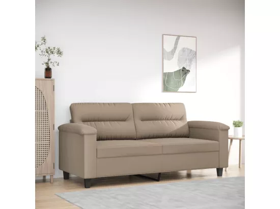 Canapé à 2 places Taupe 140 cm Tissu microfibre