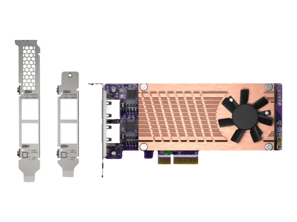 QNAP QM2-2P2G2T - Lagringskontrol - M.2 - M.2 NVMe Card / PCIe 3.0 (NVMe) - lavprofil - PCIe 3.0 x4, 2.5 Gigabit Ethernet - for QNAP QVP-63, TS-453, 473, 673, 832, 873, TVS-672, 872, h1288; VioStor QVP-85
