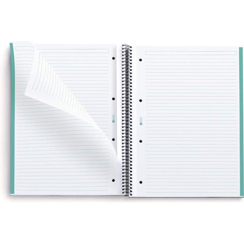 Notebook The Original, Couverture rigide, A4, lignes horizontales, 80 feuilles de 1 couleur, Miquelrius, Aqua.