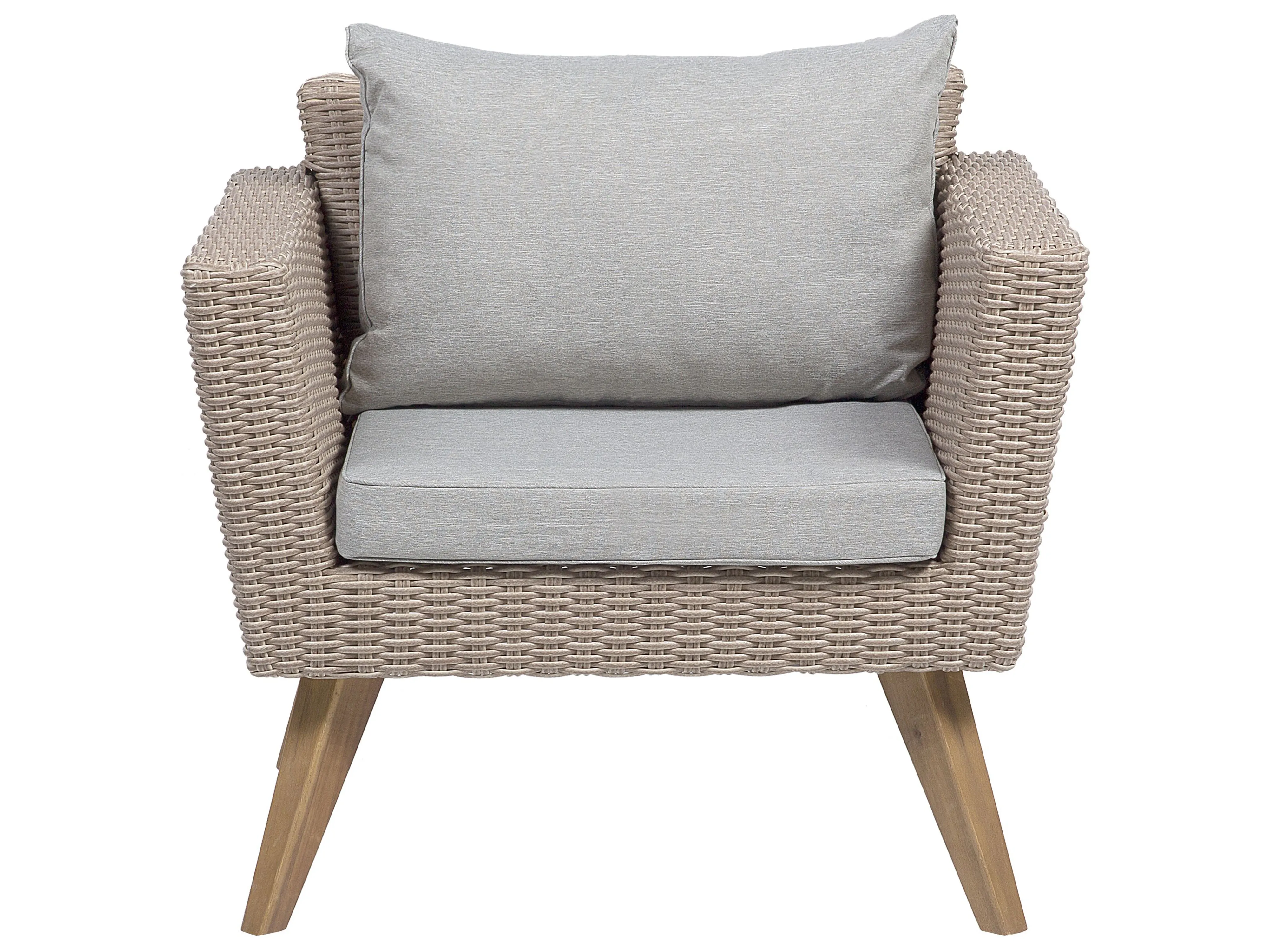 Loungeset met tafel 5-zits VITTORIA PE rotan Grijs