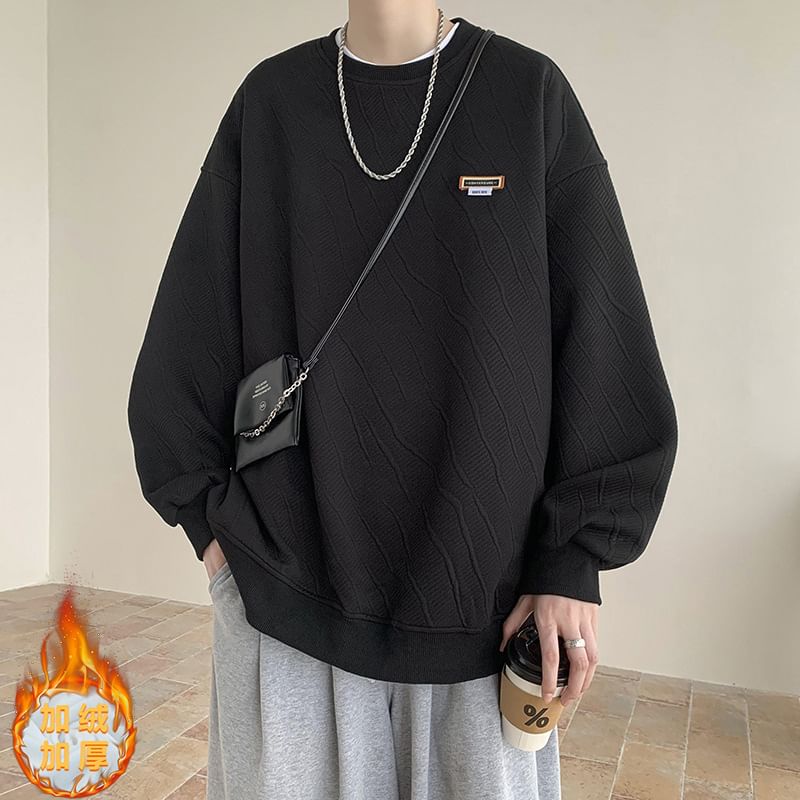 Lingaris - Oversized sweatshirt met ronde hals en effen applicatie
