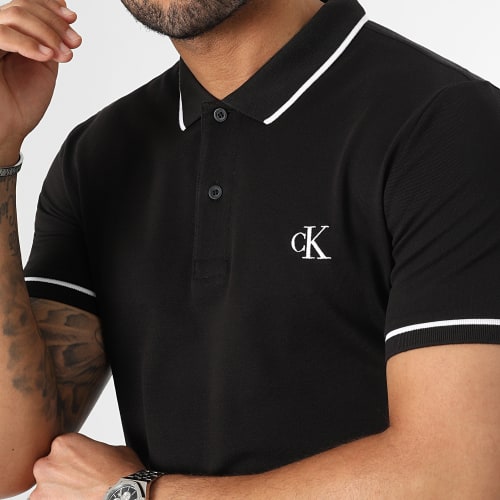 Polo Manches Courtes Slim Tipping 5603 Noir