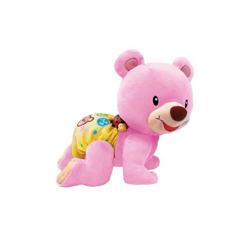 Peluche interactive ourson 1,2,3 suis-moi - Rose - Ecru