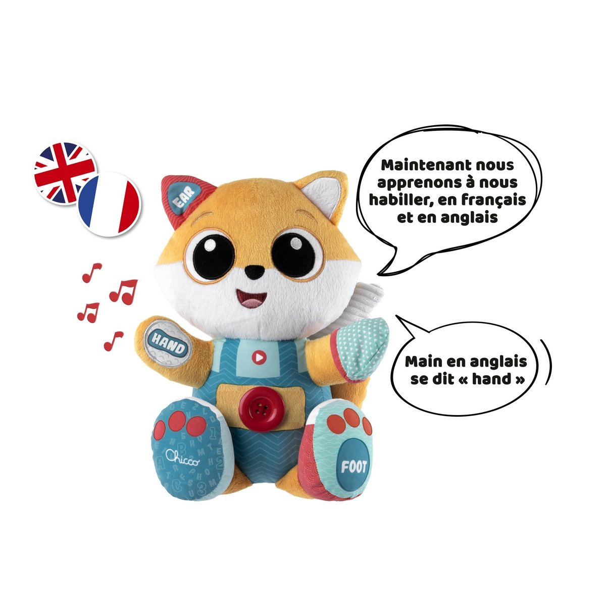 Peluche interactive renard bilingue Foxy