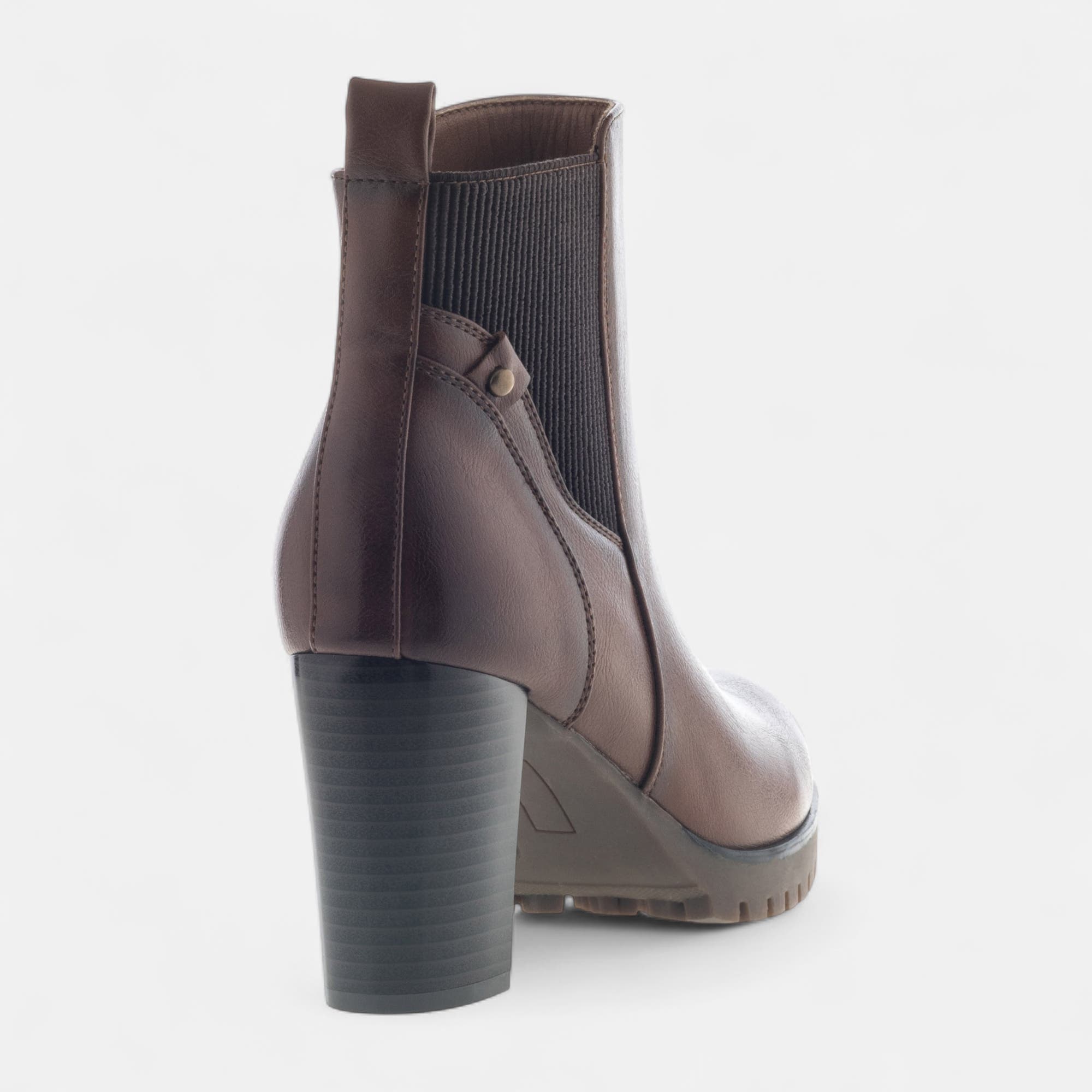 Boots à talon Femme cognac