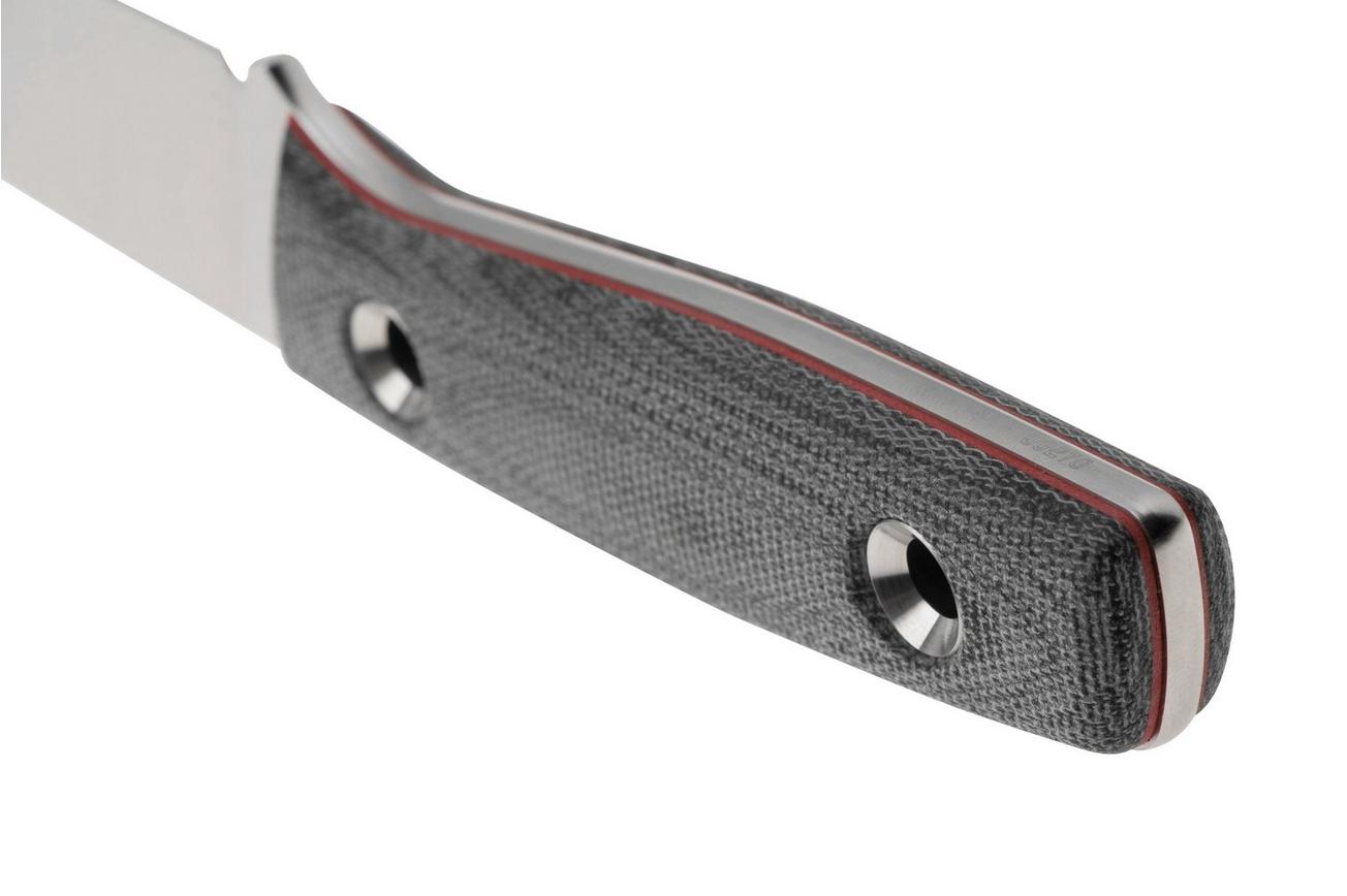 TRC Knives Classic Freedom, FFG Satin Böhler M390, Black Canvas Micarta Red Liner, Kydex Sheath, outdoormes