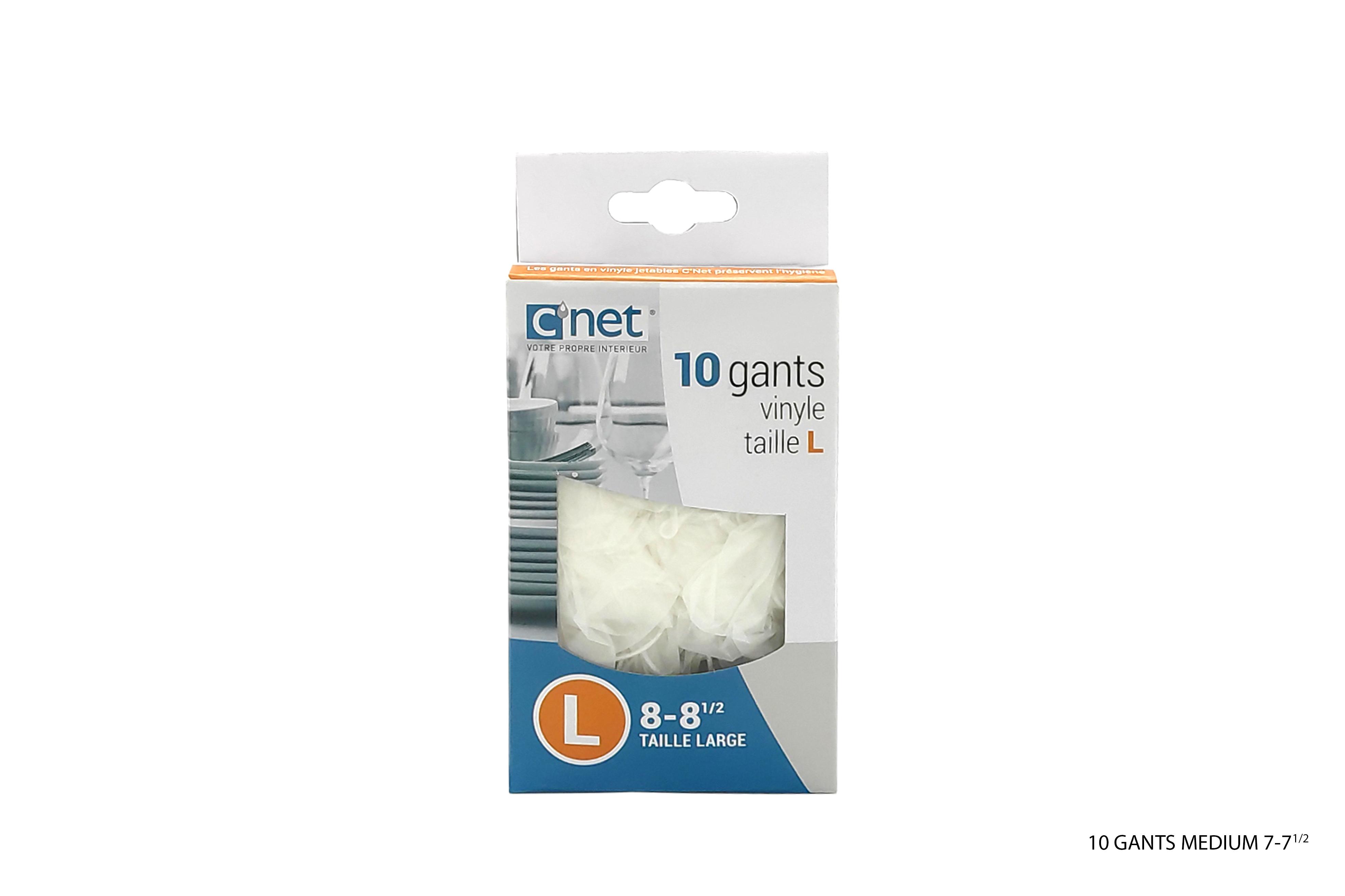 10 GANTS VINYL POUDRES M