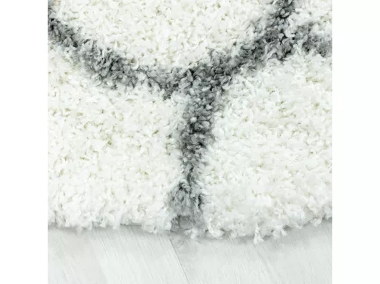 Tapis shaggy 200x290 rectangle tissé crème motif scandinave SCANDINAV A