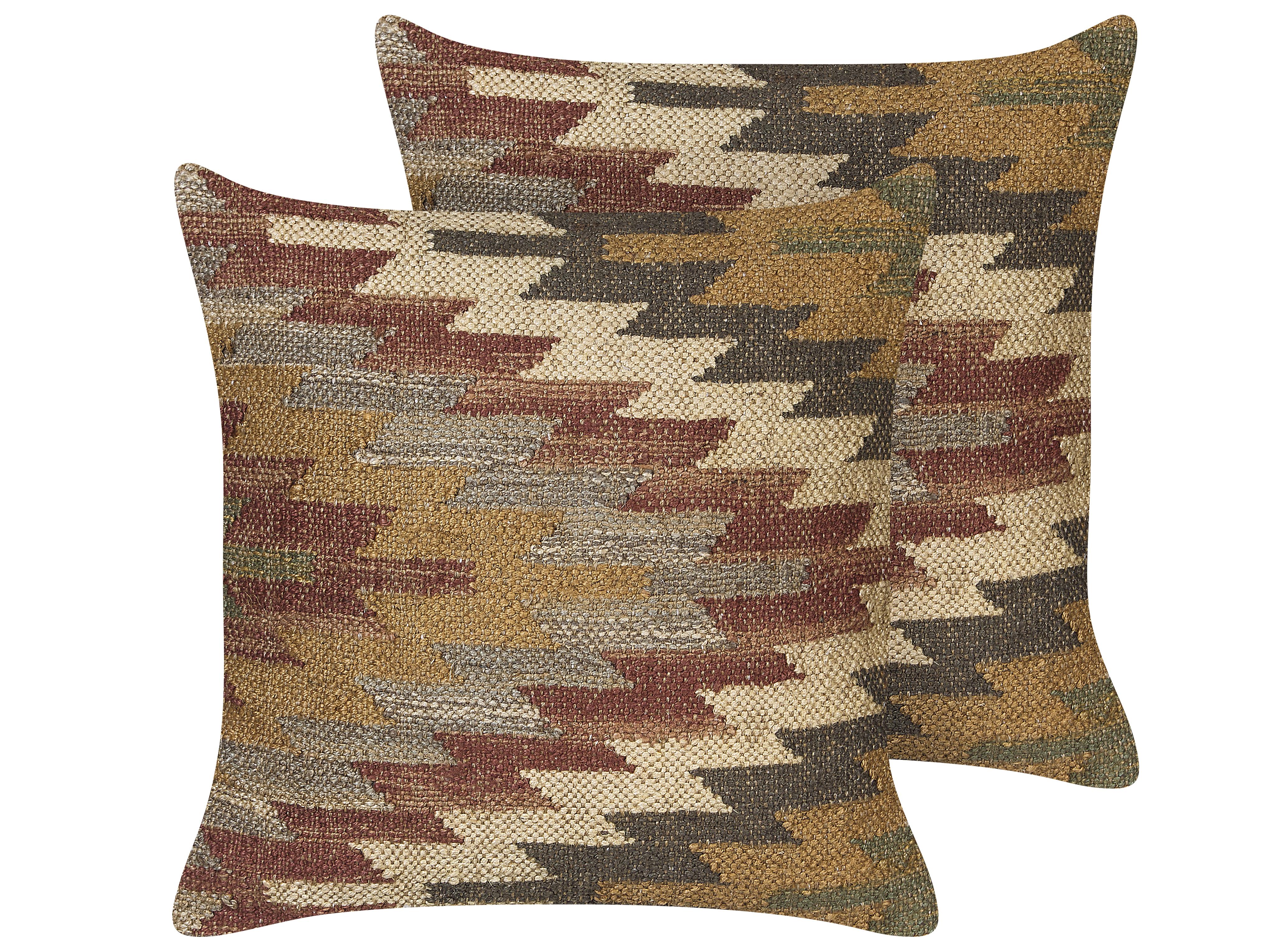 Set van 2 sierkussens DEEPOR Jute 45 x 45 cm Meerkleurig oosters patroon