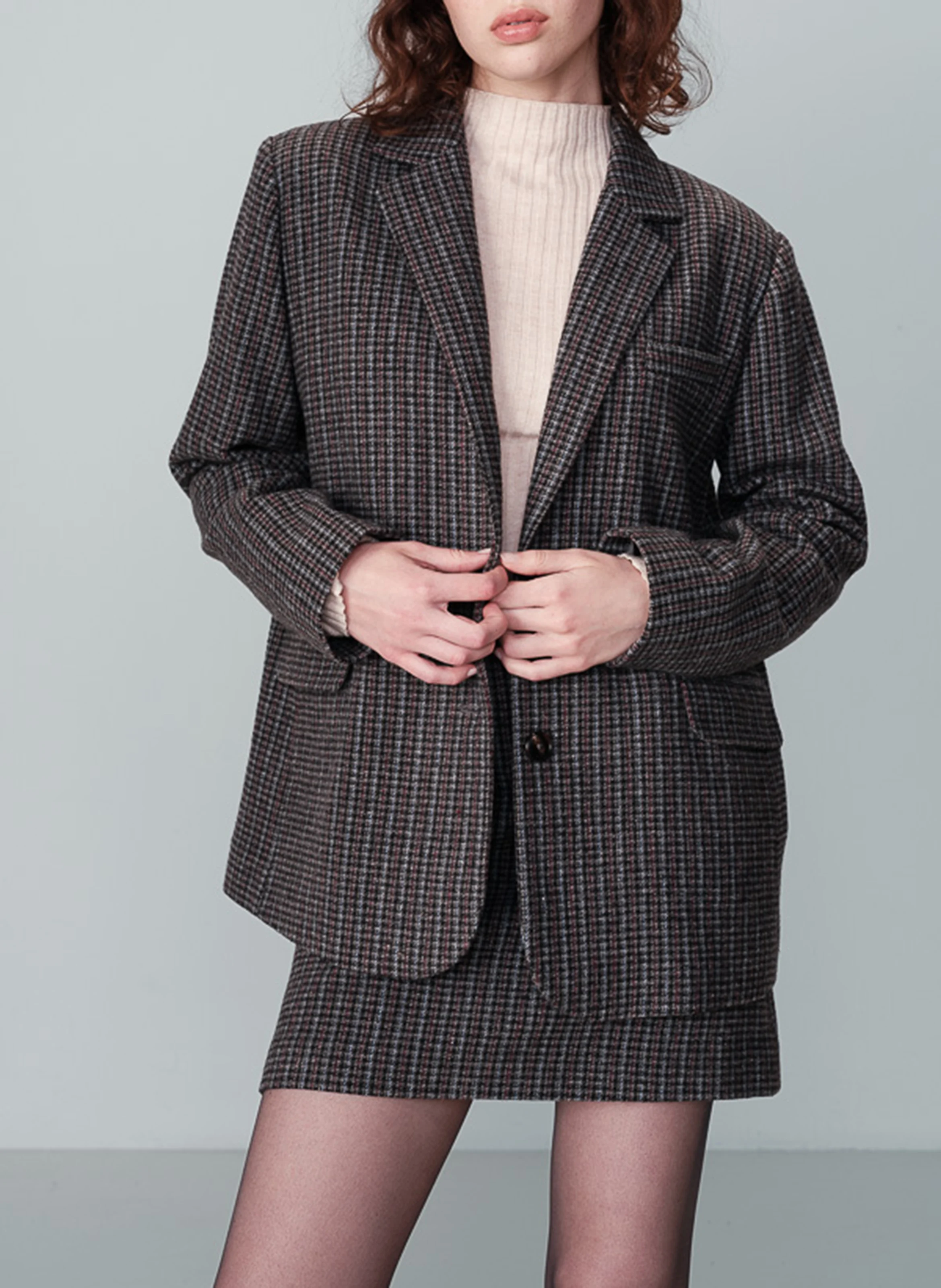 NOVEL - Blazer à carreaux et épaulettes | Argent
