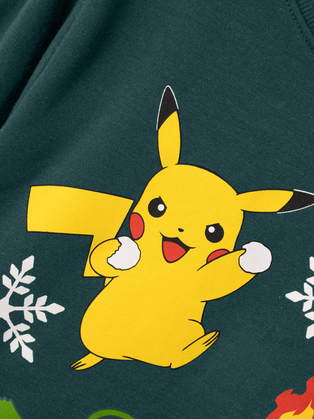 NAME IT Pokemon sweater NKMOLEF POKEMON met printopdruk donkergroen