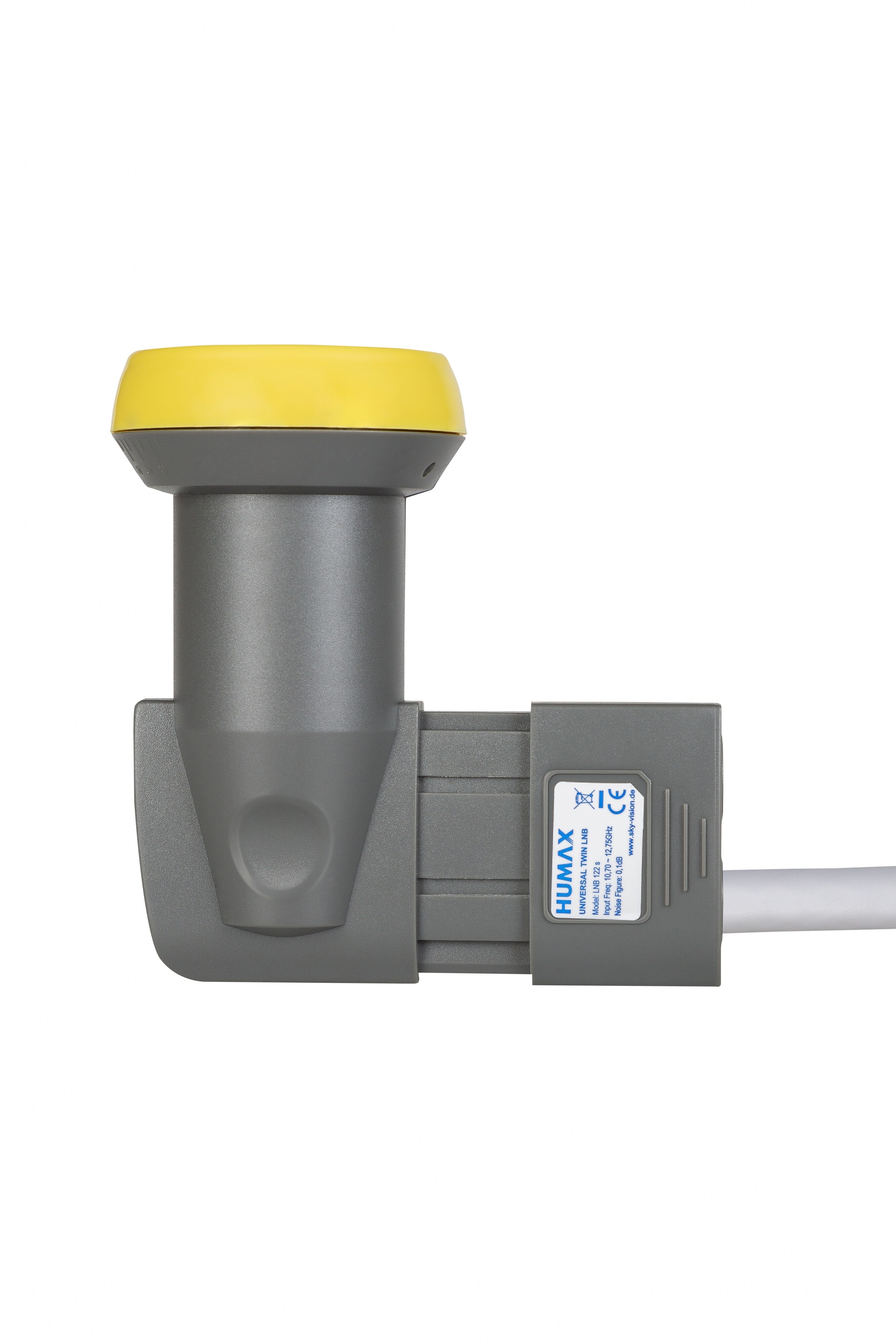 Humax Twin Universal LNB, Wetterschutz, LTE-Filter, schwarz/gelb