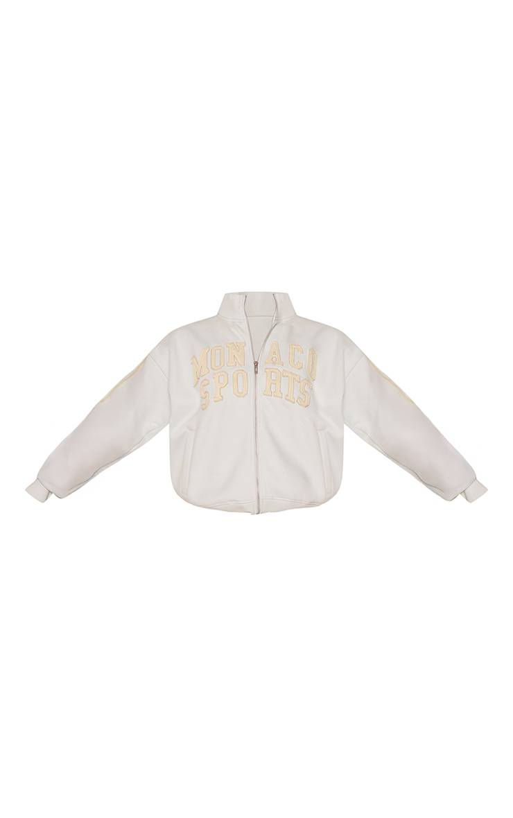 Bleu Layette Sweat Zippé Appliqué Contraste Monaco