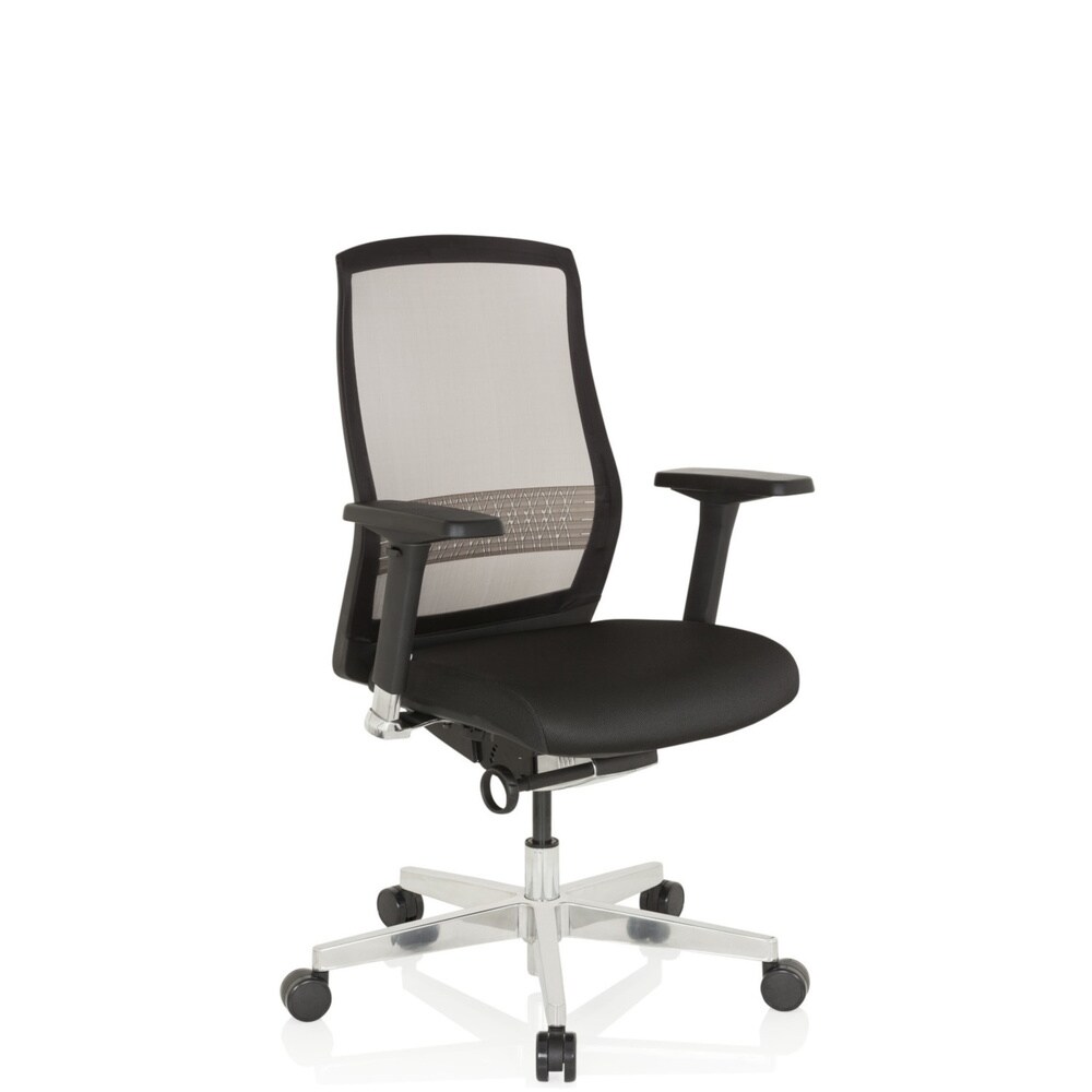 High End Bürostuhl FOUNTAINE Stoff/Netzstoff mit Armlehnen (höhenverstellbar) hjh OFFICE