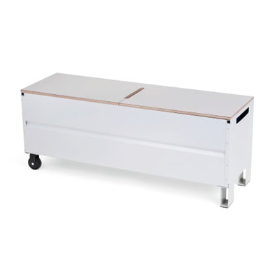 Truhe und Sitzbank CMB, RAL 7035 Lichtgrau