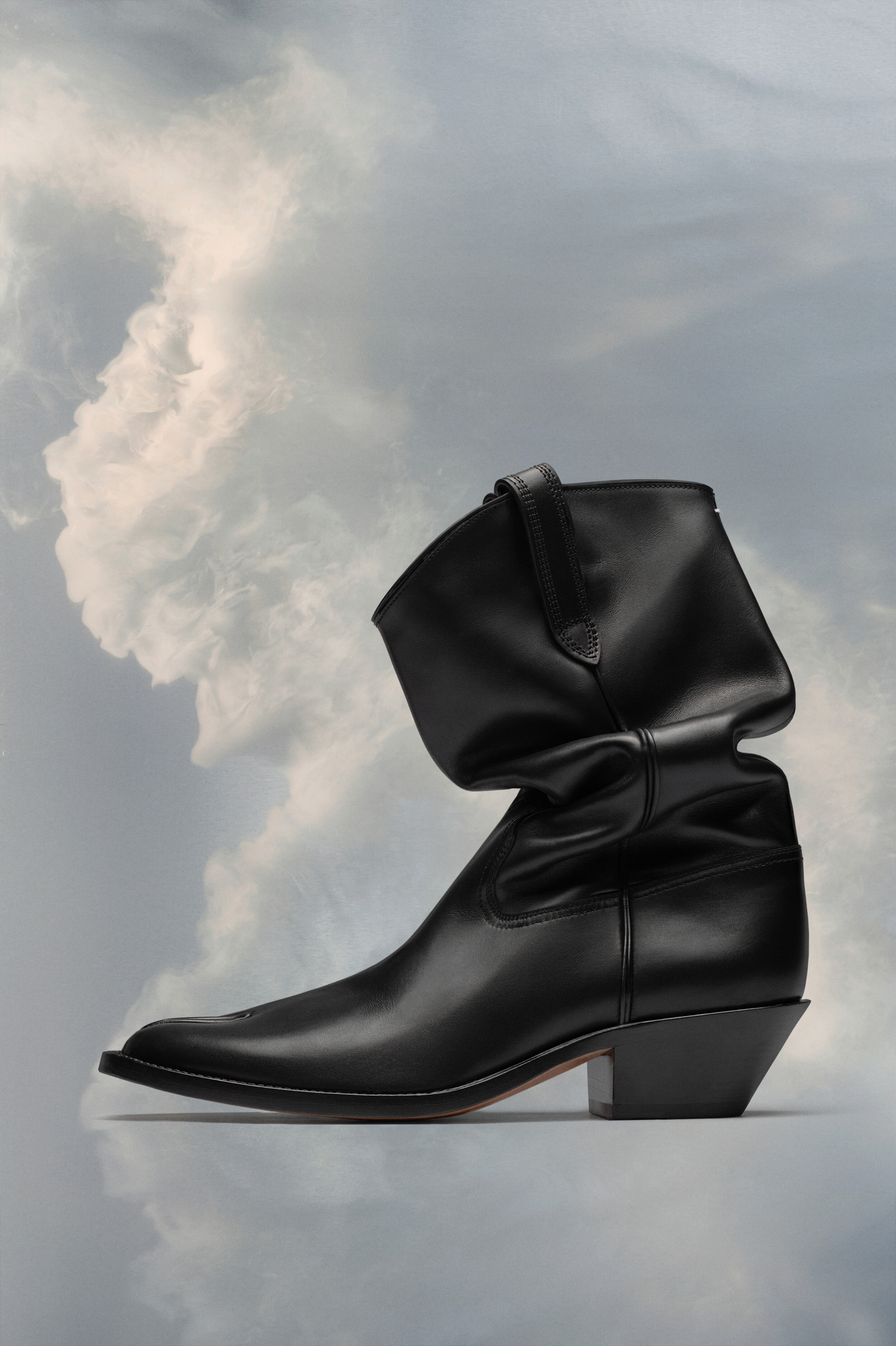 Bottes Tabi western en cuir | femme Noir