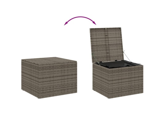 VIDAXL - Coffre Boîte de rangement de jardin gris 291l résine tressée