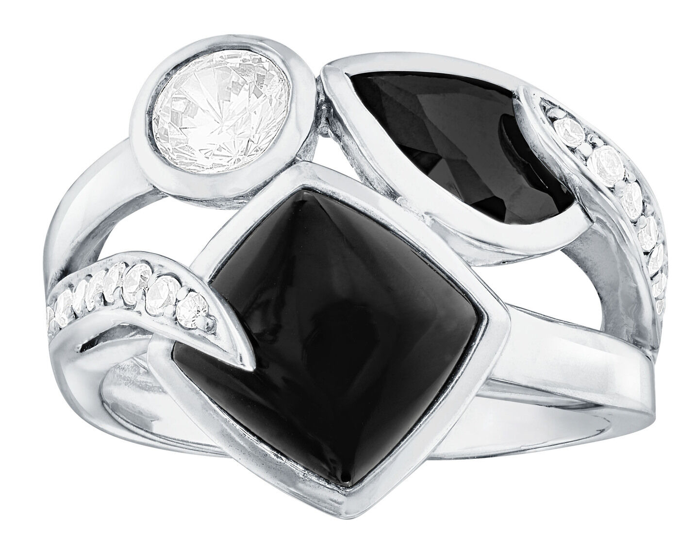 Massiver Damenring mit Onyx