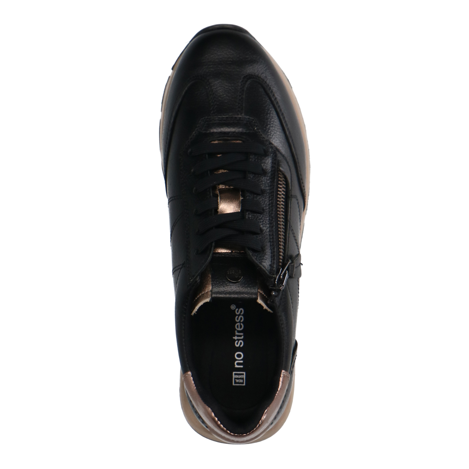 Zwarte leren sneakers met rits