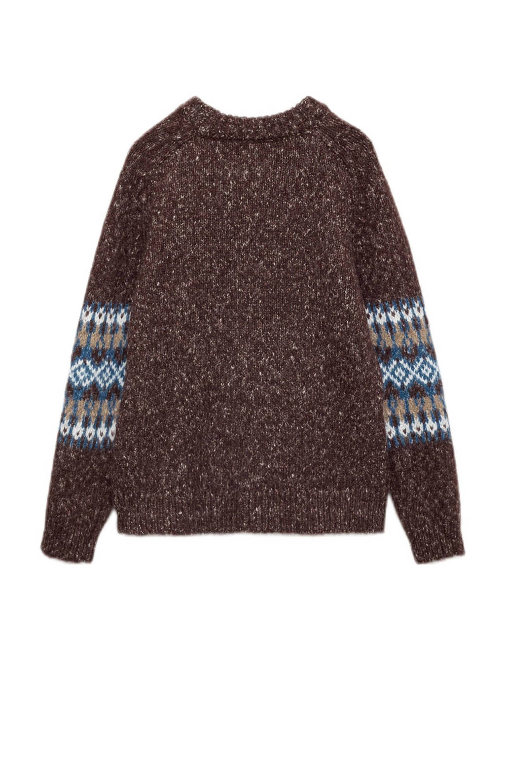 Mango Kids trui donkerrood gebreid