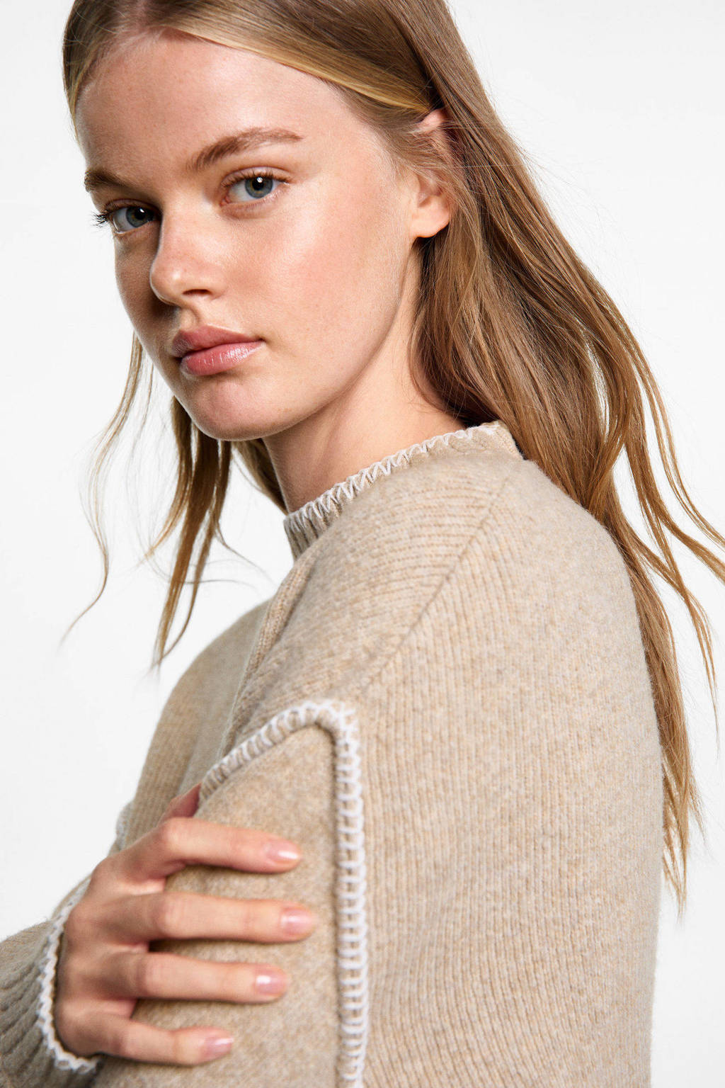 MANGO TEEN gebreide trui beige