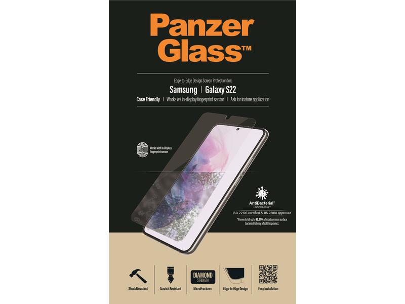 Panzerglass Displayschutz Case Friendly Fingerprint Galaxy Display-Schutzfolie für das Samsung Galaxy S22