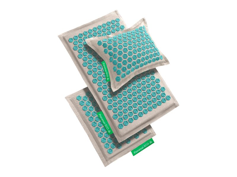 Pranamat ECO Massage Set - Matte   Kissen   Minimatte türki Handgefertigtes Ganzkörper-Wellness-Set aus natürlichen Materialien