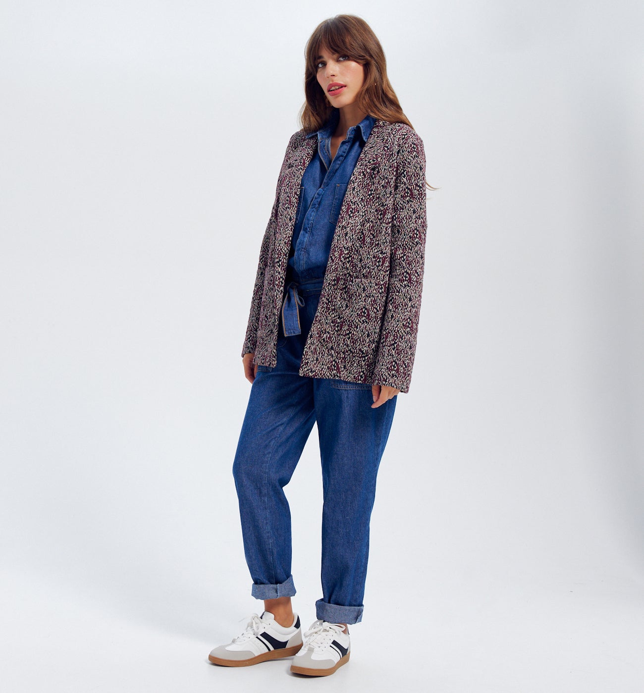 Veste en jersey pailleté Femme - Imprimé multicolore